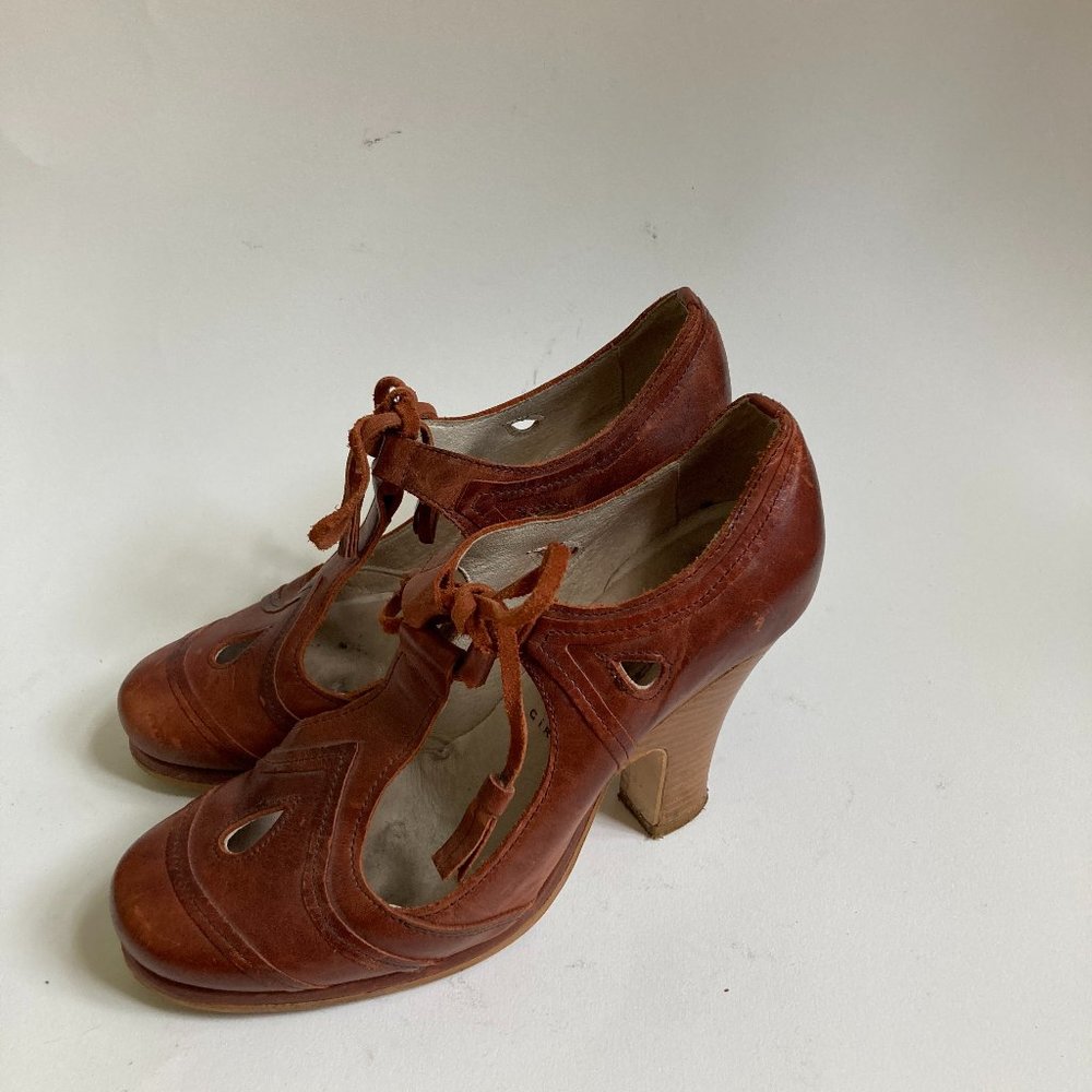 Fly London Girl Brown Leather Heels